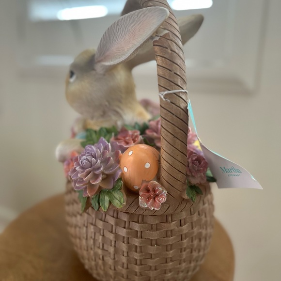 Martha Stewart Easter spring bunny basket ceramic table top decoration - Picture 10 of 12